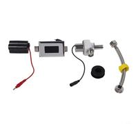 Risveglio Kit de robinet de chasse d'eau automatique avec capteur infrarouge DC 6 V, réglable de 30 à 100 cm pour portée, économie d'eau pour urinoir de salle de bain double mode, noir argenté (D)