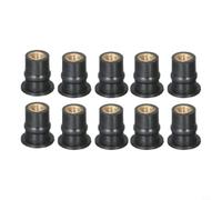 Risveglio Kit d'écrous de puits en caoutchouc M5, pour montage de pare-brise et carénage, noir, 10 pièces de filetage métrique de 5 mm