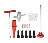 Risveglio Kit d'outils de valve de pneu en alliage d'acier robuste, 13 pièces à changement rapide pour tiges de valve de 1,2 cm, outil essentiel de réparation de voiture avec instructions (français