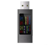 Risveglio KWS-MX23 Testeur de tension USB DC Power Meter 0-6.5A 4-30V Moniteur de capacité d'énergie avec écran HD IPS Noir