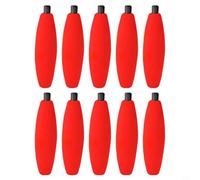 Risveglio Lot de 10 flotteurs en mousse haute densité pour poisson-chat, crappie et truite Orange vif, rouge, jaune, vert (S rouge)