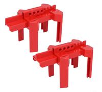 Risveglio Lot de 2 dispositifs de verrouillage de vanne à boisseau sphérique réglable, pour verrouillage de robinet ABS rouge DN8-DN50/DN80, étiquette LOTO industrielle extérieure (M-H18M)