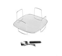 Risveglio Lot de 2 grilles de séchage à la vapeur en acier inoxydable de 20,5 cm, grille de séchage à la vapeur pour four, pièce de rechange de qualité avec clip, argenté