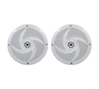 Risveglio Lot de 2 haut-parleurs marins étanches pour bateau RV | Finition blanche résistante aux UV, grille moulée en ABS, empêche la décoloration à la lumière directe du soleil pendant des