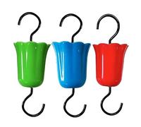 Risveglio Lot de 2 mangeoires rouges en polycarbonate pour piège à eau avec crochet de suspension pour oiseaux de jardin
