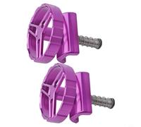 Risveglio Lot de 2 plaques de serrage pour charnière de vélo Brompton, 3SIXTY, PIKES pliables pour vélo, alliage d'aluminium 7075 - Levier de serrage avec aimant, noir (2 pièces, violet)