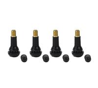Risveglio Lot de 4 embouts TR413 pour tiges de valve de pneu, roues sans chambre à air, construction en alliage d'aluminium et EPDM, joint PTFE, ensemble de buses noires