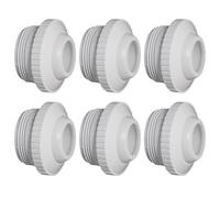 Risveglio Lot de 6 raccords de jet de retour de piscine de 2,5 cm avec buse Bull's Eye, compatible avec SP1419E1, entrée de débit directionnel en plastique blanc pour piscine spa