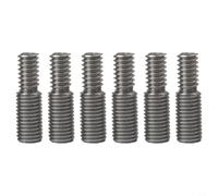 Risveglio Lot de 6 vis à double extrémité de 7 mm à 6 mm, adaptateur réducteur de filetage en acier inoxydable 1/4-20 à 5/16-24, conversion de boulons argentés
