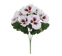 Risveglio Lot de 9 fleurs de pensées artificielles réalistes en plastique résistant aux UV Jaune/violet/blanc Intérieur Extérieur Jardin Fête Mariage Décor