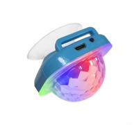 Risveglio Mini boule discothèque, stroboscope LED rechargeable par USB avec commande vocale et ventouse, bracelet de fête portable pour événements (bleu)