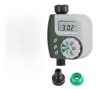 Risveglio Minuteur d'arrosage automatique numérique LCD programmable pour jardin extérieur, système d'entretien des plantes économe en énergie, gris/vert