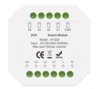 Risveglio Module de commutateur Tuya pour Zigbee 16 A, télécommande et commande vocale, minuterie et fonction de groupe, état de relais pour la mémoire, AC 100-240 V domotique (Zig-bee 2 on)