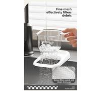Risveglio Panier de vidange portable pour évier de cuisine avec ventouse, séparateur de déchets alimentaires en maille fine, fruits et thé, filtre facile à installer avec poignée, porcelaine blanche