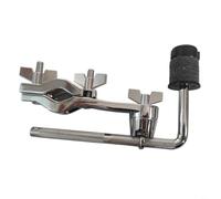Risveglio Pince de montage pour batterie argentée avec support de bras de perche de cymbale, réglable pour support de tige en L de 5/8" à 1-1/4", accessoire de percussion finition chromée