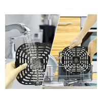 Risveglio Plaque de friteuse à air comprimé de 6 l, en acier inoxydable de rechange avec pare-chocs, plateau de panier non propre, 25,4 x 241,3 cm