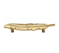 Risveglio Poignées de tiroir en cuivre antique en forme de plume de 155 mm de long - Centre de 96 mm - Quincaillerie en laiton pour cuisine, armoire, meuble TV - Décoration (A)