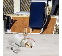 Risveglio Pompe de circulation solaire silencieuse 12 V CC 8 l/min 30 dB, pompe de recirculation d'eau chaude sans balais avec coupleur en laiton 1,27 cm NPT/pour raccords BSP