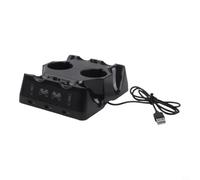 Risveglio Pour contrôleur de charge 4 en 1 compact Move et VR, base de charge rapide avec LED rouge, matériau ABS, noir