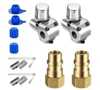 Risveglio R134a Kit d'adaptateur de conversion 2 pièces Valve de couplage rapide pour réparation AC - Raccords métalliques pour voiture, réfrigérateur, maison, système de climatisation, taille de