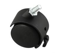 Risveglio Roulette pivotante filetée M8 40 x 30 mm en plastique silencieux en nylon pour chaise d'ordinateur de bureau, meubles, noir, charge de 50 kg