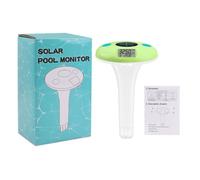 Risveglio Sel de piscine solaire flottant et thermomètre, salinité | Testeur avec affichage continu, 0-9990ppm pour la portée, moniteur de qualité de l'eau à énergie solaire pour piscine et spa