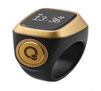Risveglio Smart for Zikr Ring 0,24" Affichage 3 jours pour batterie, compteur numérique Tasbeeh 18/20/22 mm pour Ramadan Aïd (18 mm Noir)