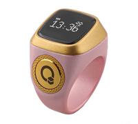 Risveglio Smart for Zikr Ring 0,24" Affichage 3 jours pour batterie, compteur numérique Tasbeeh 18/20/22 mm pour Ramadan Aïd (20 mm rose)