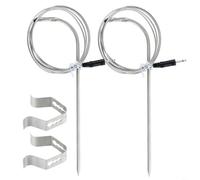 Risveglio Sonde à viande pour barbecue à granulés de rechange, 716 ° F résistant à la chaleur pour barbecue en acier inoxydable avec clip (2 ensembles)