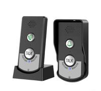 Risveglio Sonnette sans fil pour maison avec portée de 1000 m, interphone audio bidirectionnel, batterie rechargeable 2000 mAh, unité extérieure étanche (noir)