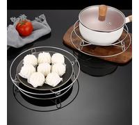 Risveglio Support de casserole en acier inoxydable résistant à la chaleur, polyvalent pour cuiseur vapeur rond et plat, finition argentée
