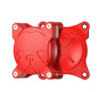 Risveglio Support de collier imperméable pour AirTag, étui de protection en ABS, léger, housse de dispositif de suivi pour animaux domestiques, noir (rouge)