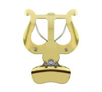 Risveglio Support de musique de fanfare en métal doré avec clip pour trompette, support de partie, lyre, instruments en laiton, 11,6 x 8,6 cm
