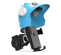 Risveglio Support de téléphone pour moto, casque et guidon, support en ABS étanche avec capuchon pare-soleil, réglage de l'angle flexible, conduite sécurisée, bleu