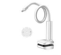 Risveglio Support flexible pour caméra de bébé pour berceau rotatif à 360°, compatible avec HelloBaby Infant Optics 8 pour Pro pour nanit Owlet, 110 cm, métal ABS blanc (0,8 m)