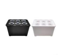 Risveglio Système de culture hydroponique d'intérieur à 6 trous en polypropylène avec simulation de lumière pour la maison, la cuisine, noir