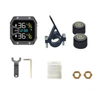 Risveglio Système de surveillance de la pression des pneus pour moto, alarme TPMS sans fil IP65 0,1 à 6,0 bar, affichage de la température en temps réel pour tous les vélos, noir (périphérique)