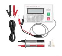 Risveglio Testeur de condensateur numérique ESR DCR 0 25Ω 100 kHz Outil de mesure avec fils de test Clips Auto pour réparation de circuit Blanc