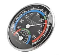 Risveglio Thermo-hygromètre analogique pour intérieur et extérieur, 13 cm de diamètre, jauge d'humidité et de température, pour la maison, le bureau, le jardin, bleu (noir)