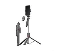 Risveglio Trépied à selfie en acier inoxydable avec stabilisateur, support de téléphone portable avec télécommande pour vlogging et streaming en direct, design compact (trépied)