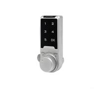 Risveglio Verrou électronique à combinaison pour armoires, écran tactile avec mauvais mot de passe, casier sans n alliage de zinc, pour salle de sport, dortoir, bureau, 92,5 x 37 mm, noir