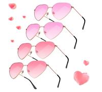 RISVOWO 2 Paires de Lunettes De Soleil Coeur, Lunette de Soleil Vintage Degradé Rose, Lunettes De Soleil Vintage Hippie Lunettes pour Accessoire de Déguisement Femme et Hommes