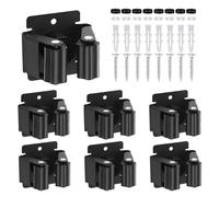 RISVOWO Accroche Balai Mural, 6 Pièces Porte Balais Mural, Support Balais Mural, Attache Balai Mural, Support De Vadrouille Pour Salle De Bain Cuisine Bureau Placard Jardin Garage(Noir)