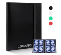 RISVOWO Album pour Cartes, Classeur Carte, Porte Carte pochette, Classeur pour Cartes à Collectionner pour 160 Cartes, 8 Porchettes Chaque Page, Porte Carte, Étanche Pochette Carte