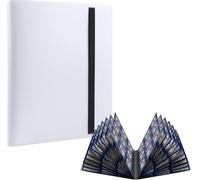 RISVOWO Album pour Cartes, Classeur pour Cartes à Collectionner pour 360 Cartes, 18 Porchettes Chaque Page, Étanche Pochette (Blanc)