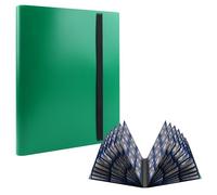 RISVOWO Album pour Cartes, Classeur pour Cartes à Collectionner pour 360 Cartes, 18 Porchettes Chaque Page, Étanche Pochette (Vert)