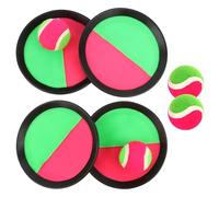 RISVOWO Capture Raquettes Balles Jeux, Jeux de Plage Enfant, 4 Pagaies et 4 Balles Catchball Raquette pour 4 5 6 7 8 9 10 11 12 Ans Jeu Exterieur Enfant Set