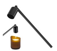 RISVOWO Eteignoir à Bougie, Eteignoir Bougie en Métal, Extincteur de Bougie en Acier Inoxydable à Long Manche, Etouffoir Bougie pour Eteindre Les Flammes de La Mèche (Noir)