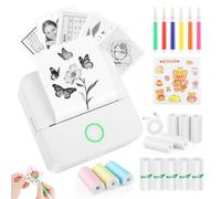 RISVOWO Mini Imprimante, X6 Imprimante Photo Portable avec Rouleaux de 13 Étiquettes Autocollantes