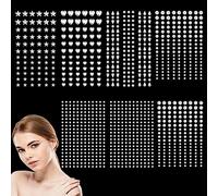 RISVOWO Paillettes Visage 1048 Pcs Strass Auto Adhésifs, Tatouage Paillette pour Visage Yeux Corps Ongles Nail Art